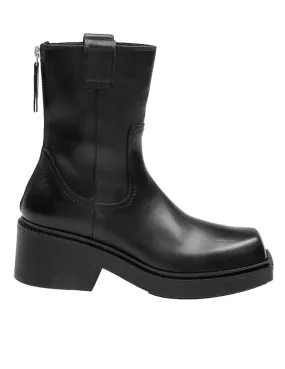 Vic Matie Black Leather Pampas Ankle Boots