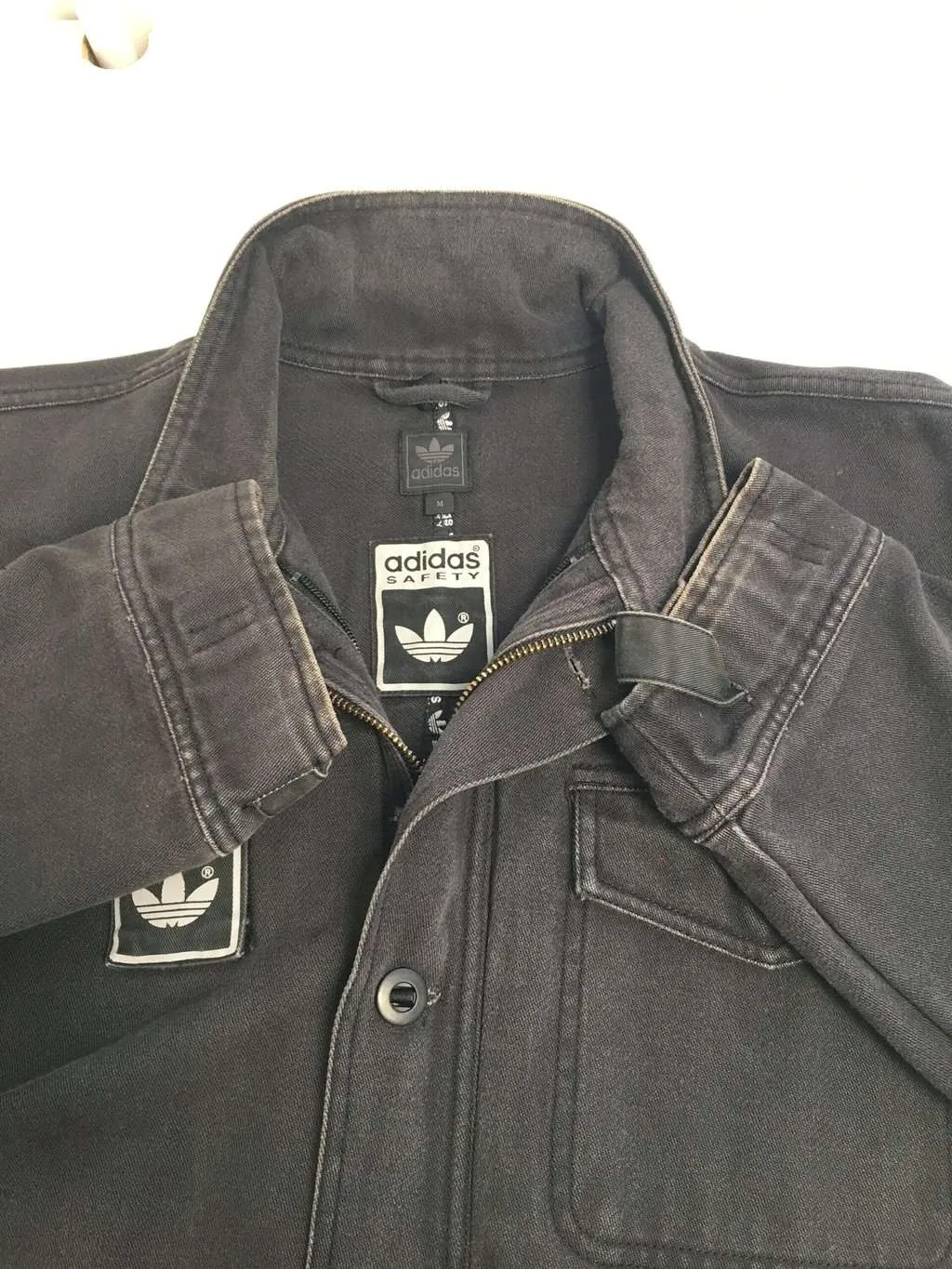 Vintage Black Adidas Safety Utility Jacket - Large