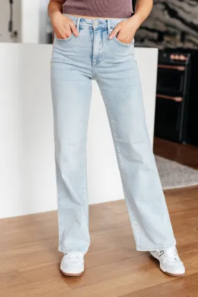 Vintage Wash Straight Jeans - Brooke High Rise Control Top