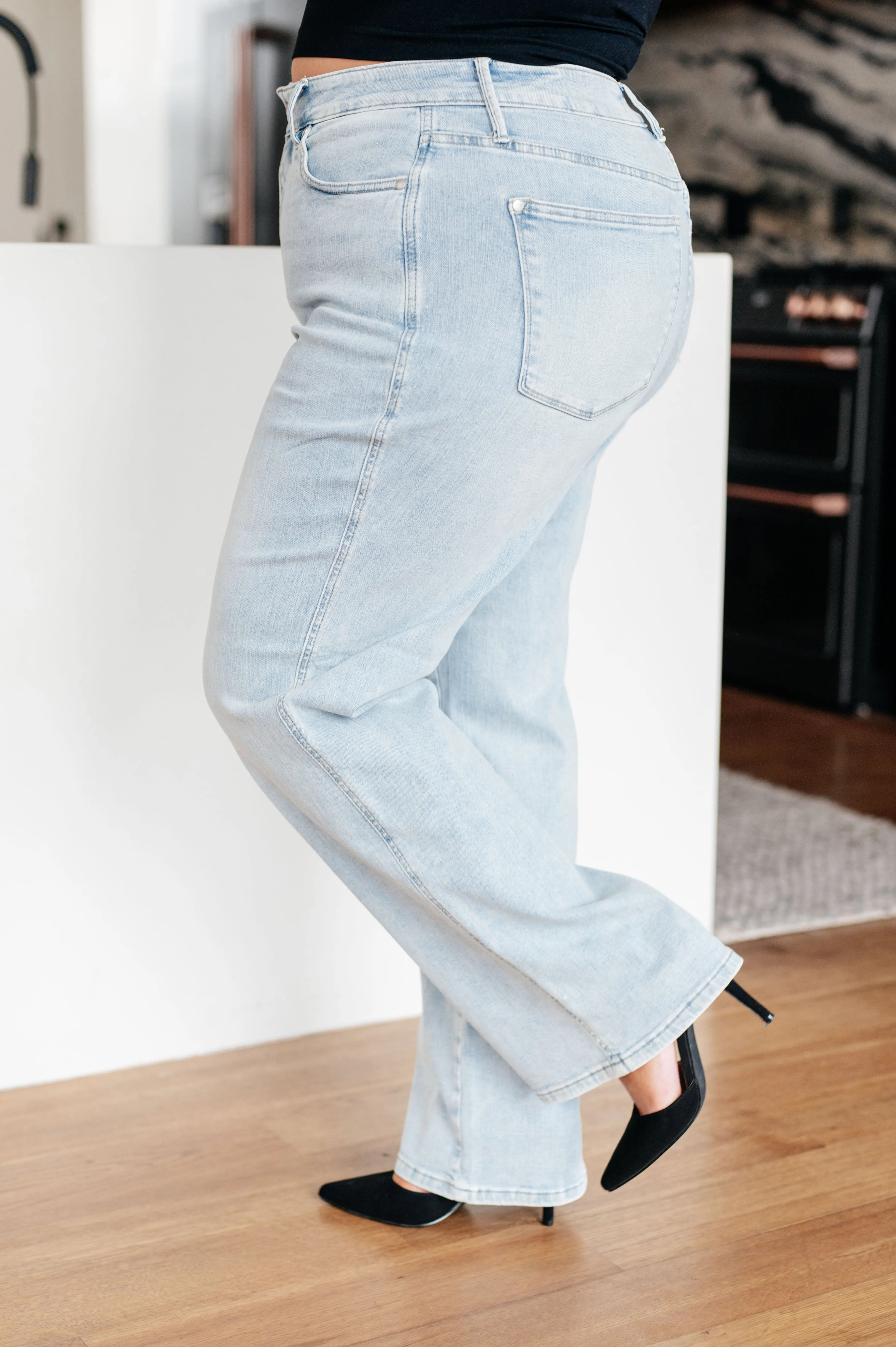 Vintage Wash Straight Jeans - Brooke High Rise Control Top