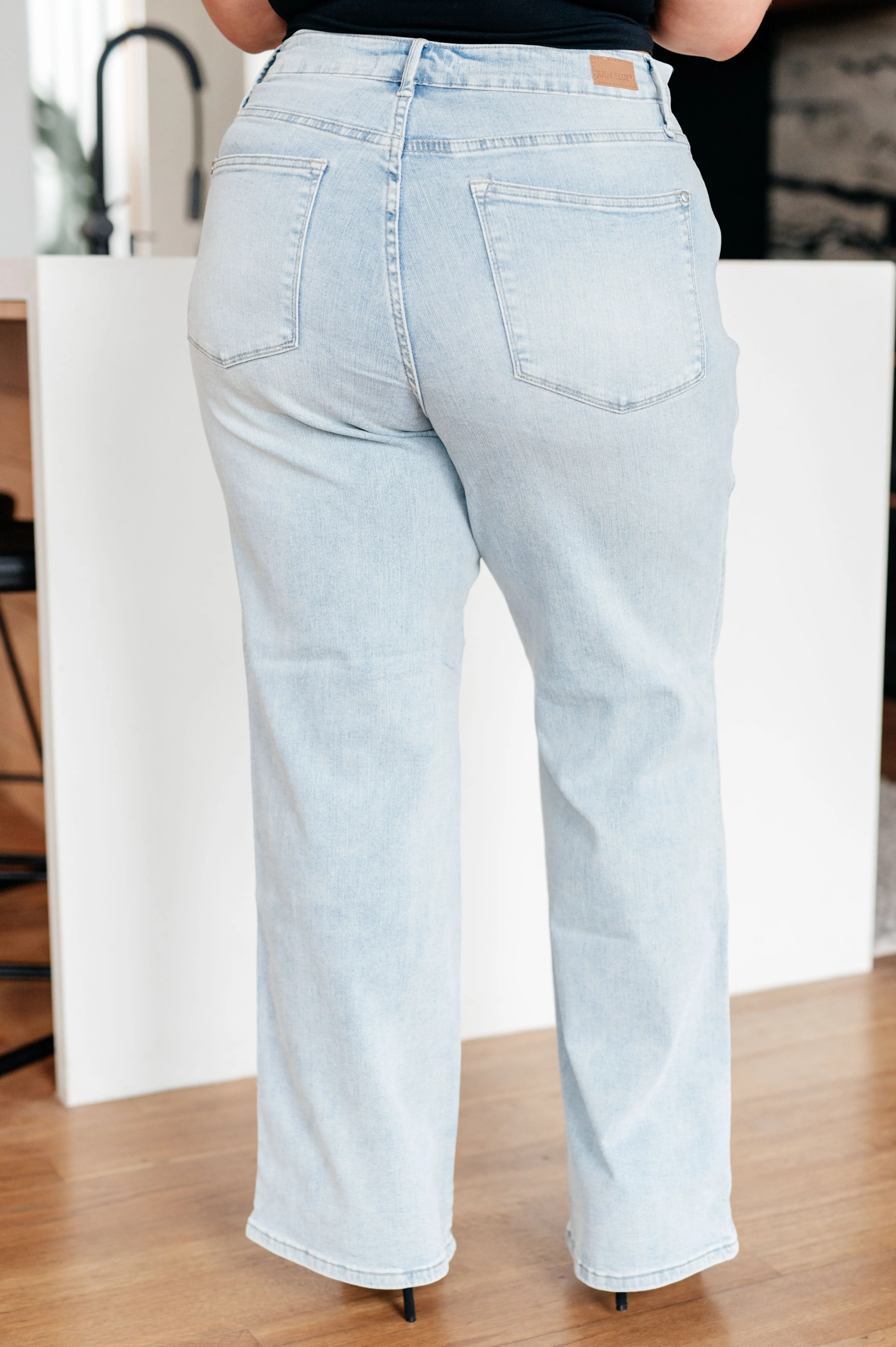 Vintage Wash Straight Jeans - Brooke High Rise Control Top