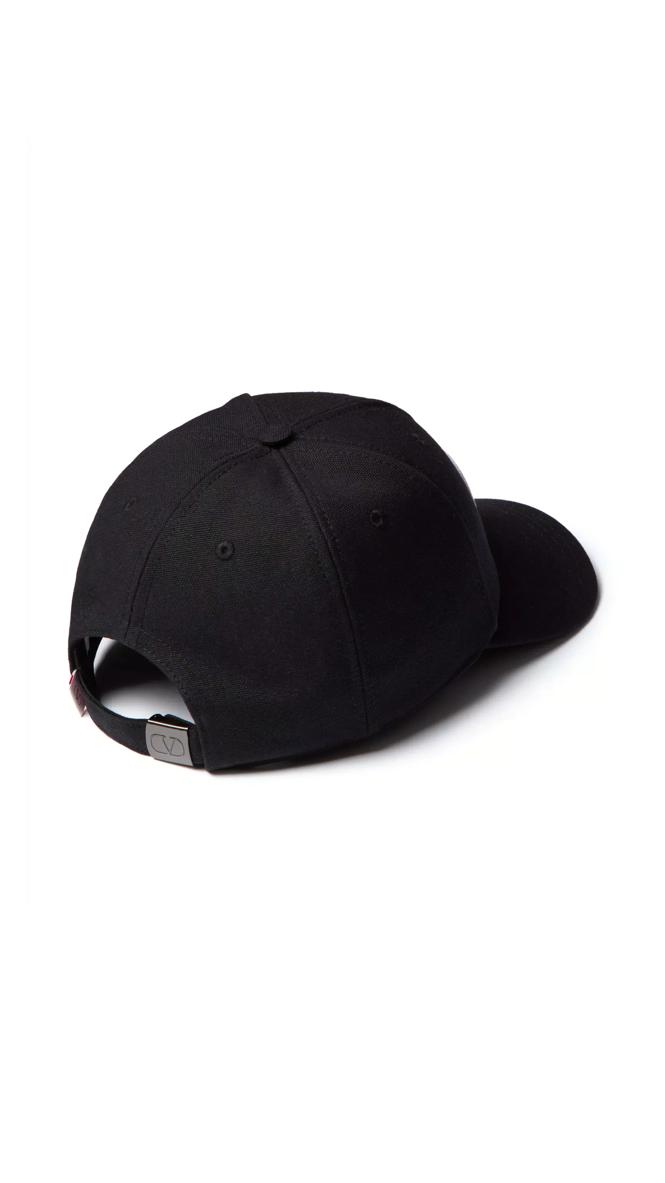 Black and White Vlogo Embroidered Cotton Cap