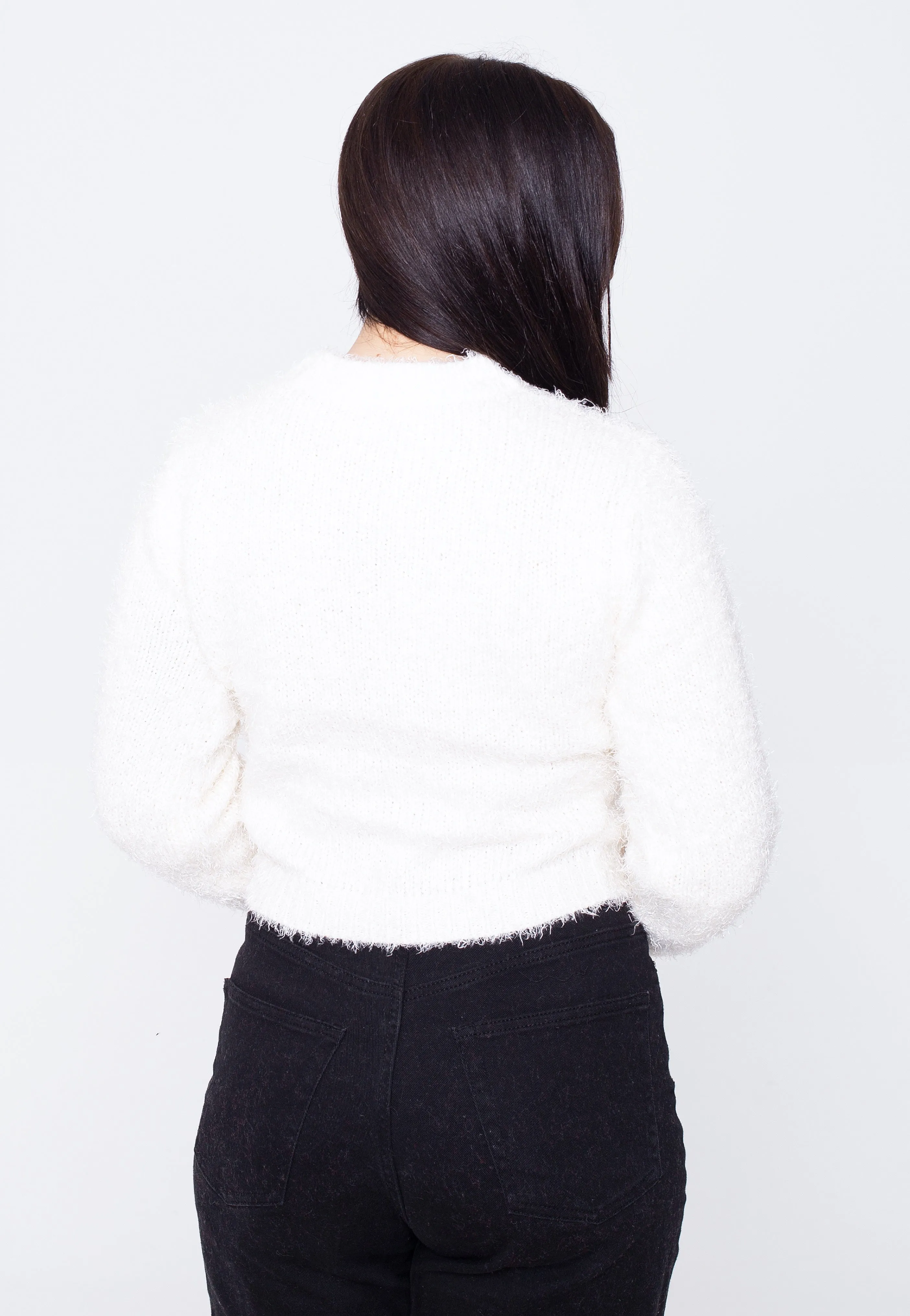 White Sand Cropped Feather Pullover by Urban Classics