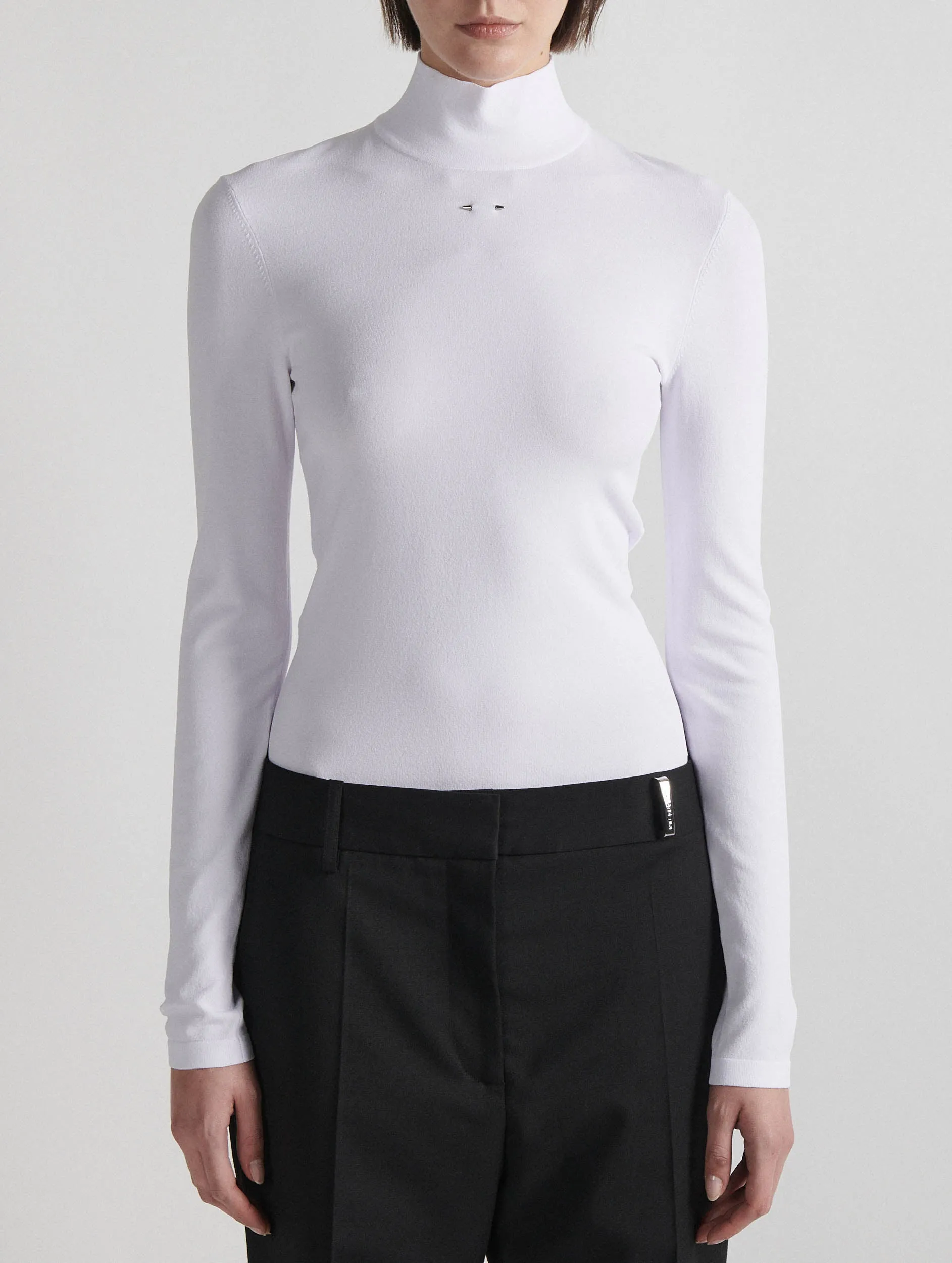 White Second-Skin Slim Fit Sweater