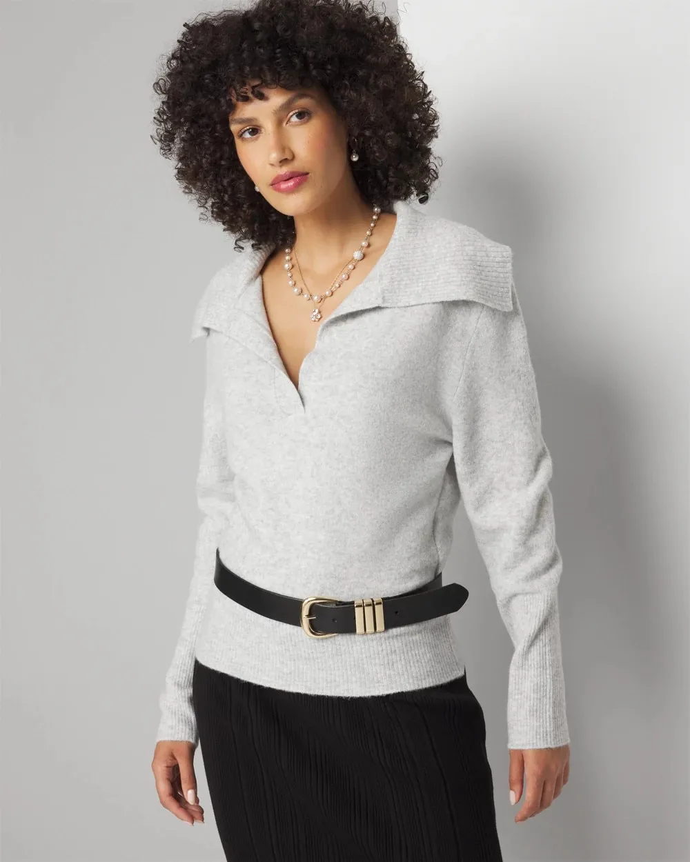 Wide Collar Pullover Sweater