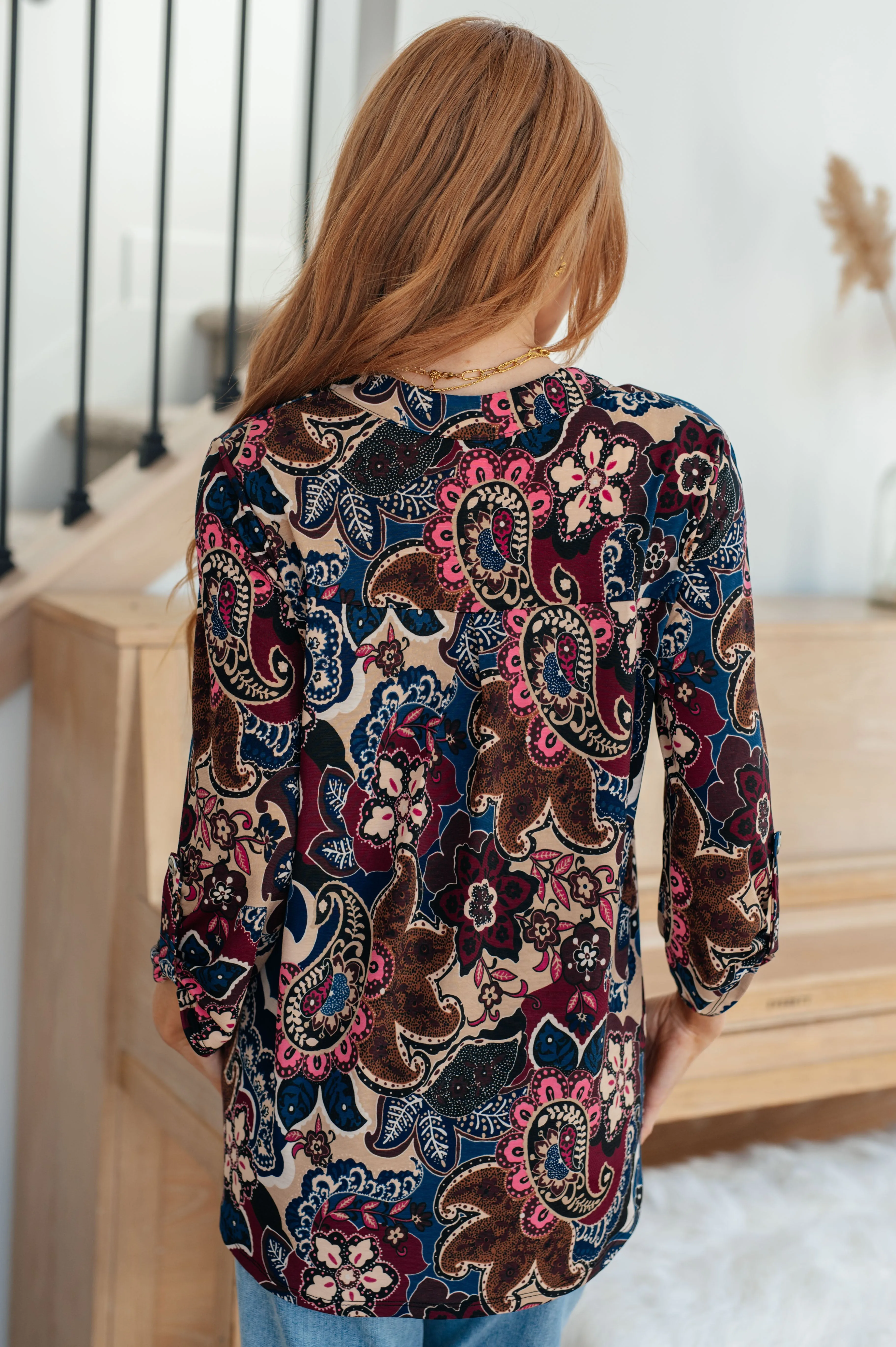 Wine Paisley Blouse - Small & Charming Top