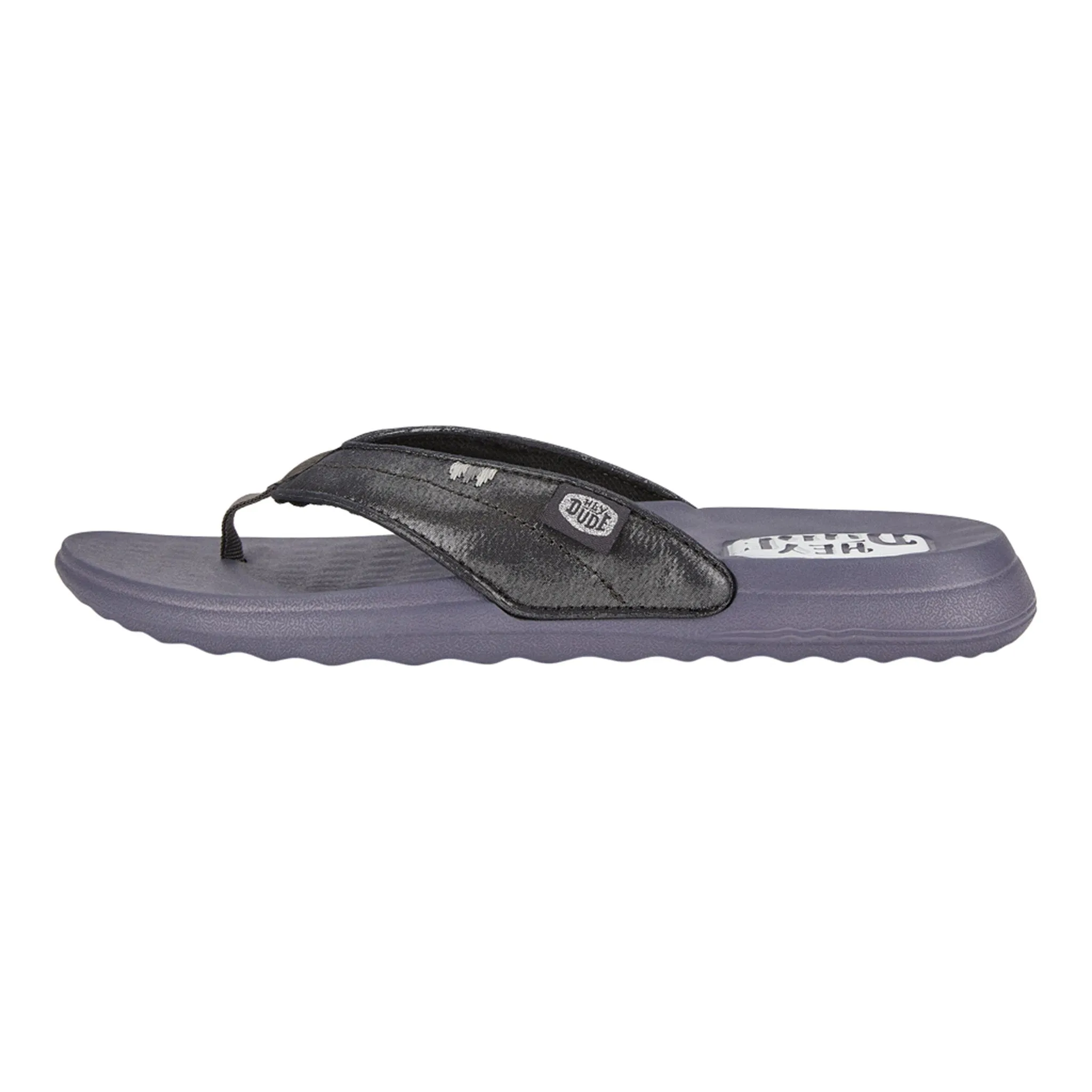 Women's Black Shimmer Christi Flip Flop