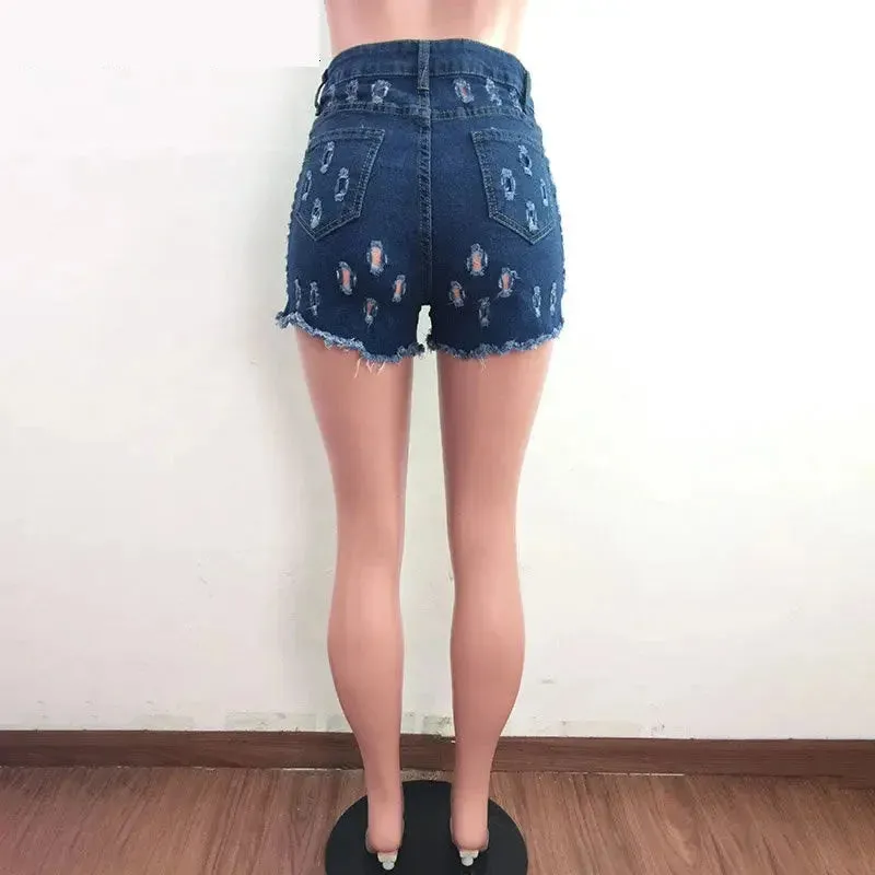 Women's Sexy Distressed Ripped Denim Shorts - Tight Fit Store