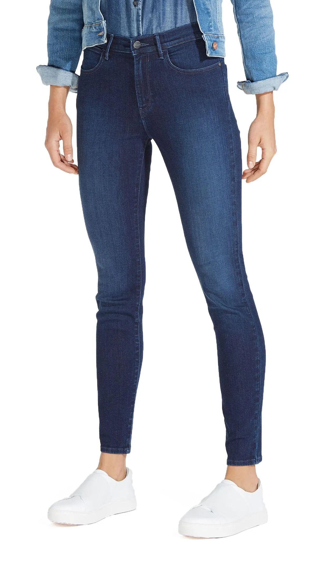 Subtle Blue Wrangler High Skinny Jeans